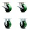 Service Caster 5 Inch Kingpinless Green Poly on Steel Wheel Caster Brakes 2 Rigid SCC, 2PK SCC-KP30S520-PUR-GB-SLB-2-R-2 - alternate 1